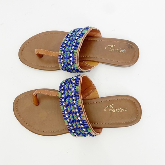 Madeline Stuart | Shoes | Madeline Stuart Thong Sandals Blue Green | Poshmark